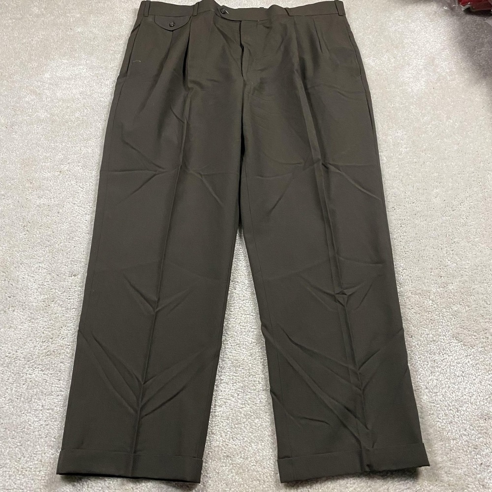 Cordovan & Grey Ltd Pants Mens 42x31 Brown Wool Pleated Dress Trousers Formal